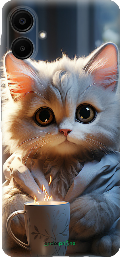 Силіконовий чехол Білий кіт для Samsung Galaxy A06 4G - 5646u-3776 изображение 