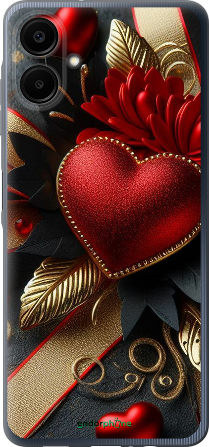 Силиконовый чехол Сердечки v2 для Samsung Galaxy A06 4G - 5832u-3776 изображение 