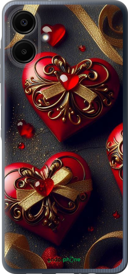 Силиконовый чехол Сердечки v4 для Samsung Galaxy A06 4G - 5834u-3776 изображение 