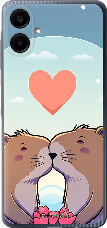 Силиконовый чехол Капибара любовь для Samsung Galaxy A06 4G - 6027u-3776 изображение 