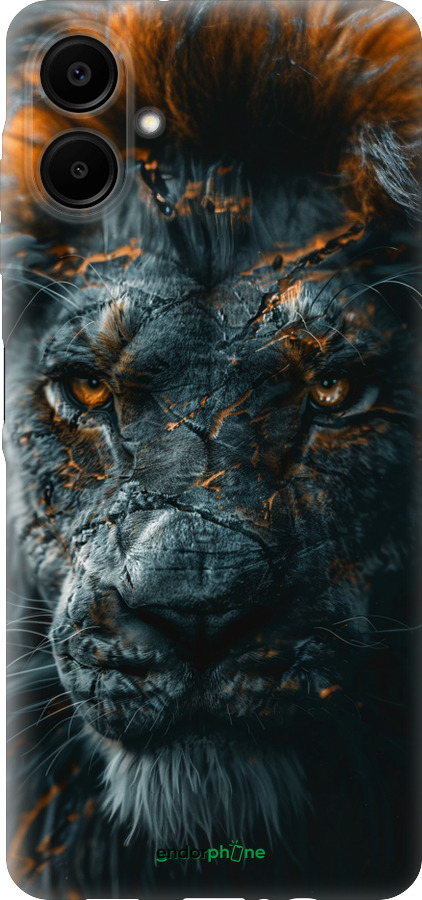 Силиконовый чехол Пламенный лев для Samsung Galaxy A06 4G - 6153u-3776 изображение 