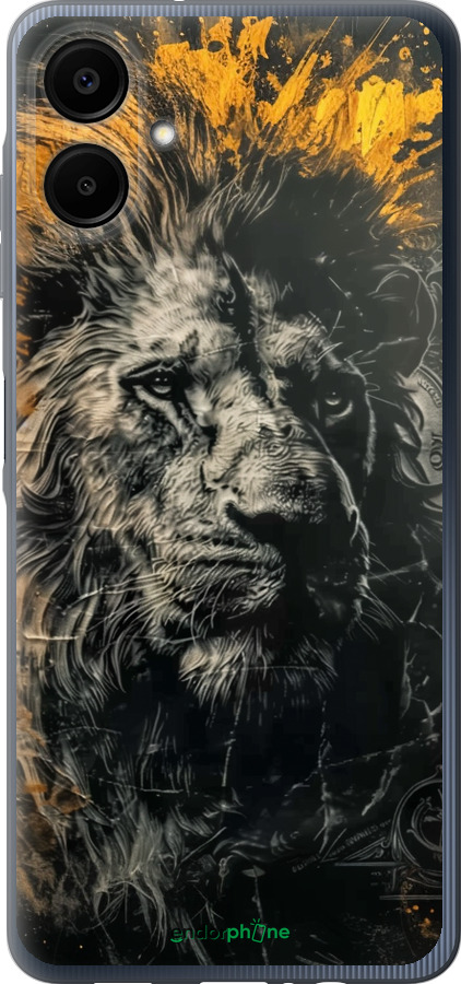 Силиконовый чехол Лев в золотых красках для Samsung Galaxy A06 4G - 6155u-3776 изображение 