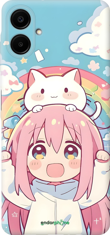 Силиконовый чехол Девочка аниме радуга для Samsung Galaxy A06 4G - 6304u-3776 изображение 