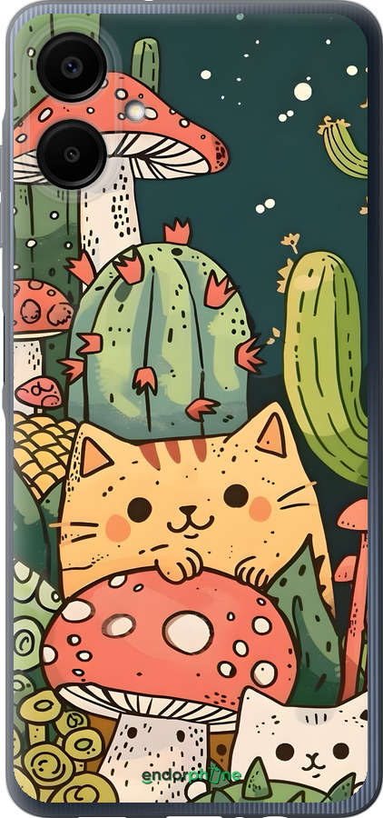 Силиконовый чехол Коты грибы для Samsung Galaxy A06 4G - 6321u-3776 изображение 