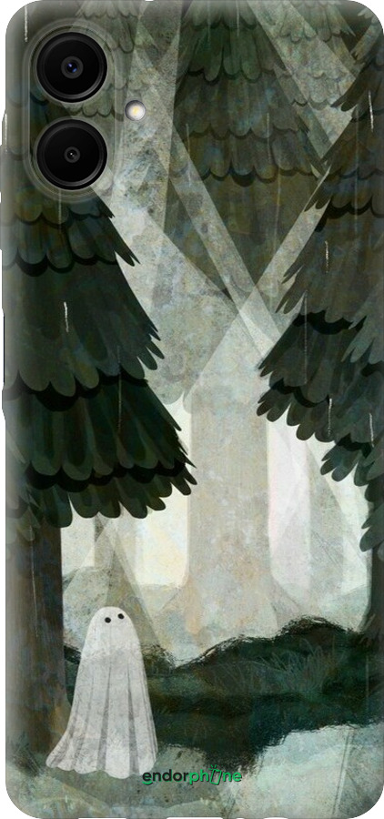 Силіконовий чехол Із зображенням соснового лісу та привида для Samsung Galaxy A06 4G - 6420u-3776 изображение 