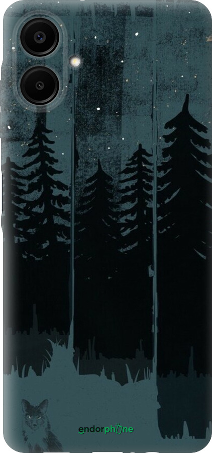 Силіконовий чехол Лисиця та нічний ліс для Samsung Galaxy A06 4G - 6481u-3776 изображение 