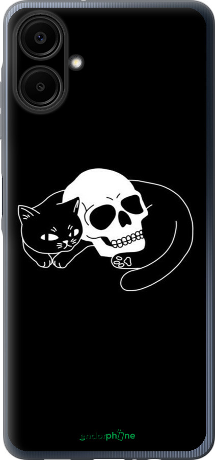 Силиконовый чехол С изображением кота и черепа для Samsung Galaxy A06 4G - 6491u-3776 изображение 