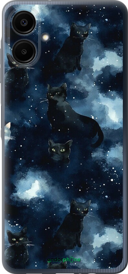 Силиконовый чехол Изображение Кошек с тёмной акварелью для Samsung Galaxy A06 4G - 6521u-3776 изображение 
