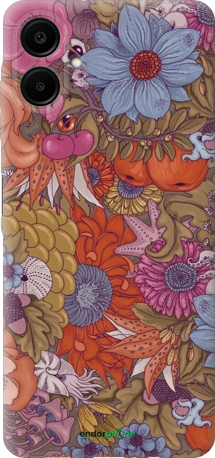 Силиконовый чехол Абстрактные цветы для Samsung Galaxy A06 4G - 6526u-3776 изображение 