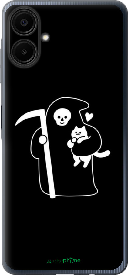 Силиконовый чехол Минималистичный арт: смерть и кошка для Samsung Galaxy A06 4G - 6529u-3776 изображение 
