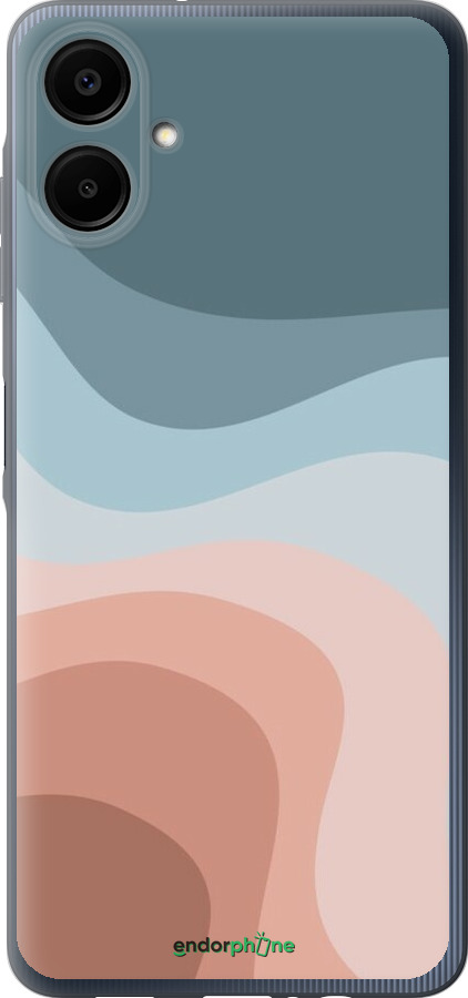 Силиконовый чехол С синими и розовыми волнами в стиле ретро для Samsung Galaxy A06 4G - 6532u-3776 изображение 