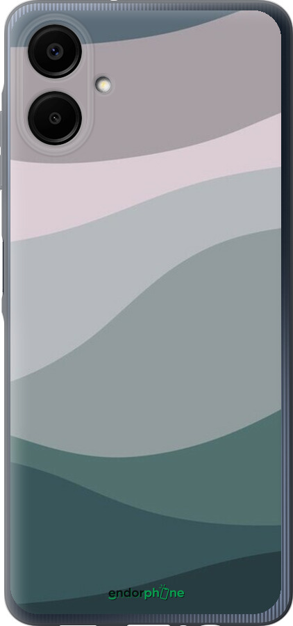 Силиконовый чехол С фиолетовым и бирюзовым ретро-стилем и волнами для Samsung Galaxy A06 4G - 6533u-3776 изображение 