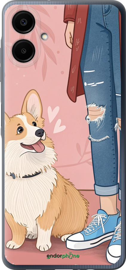 Силиконовый чехол Корги 3 для Samsung Galaxy A06 4G - 6707u-3776 изображение 