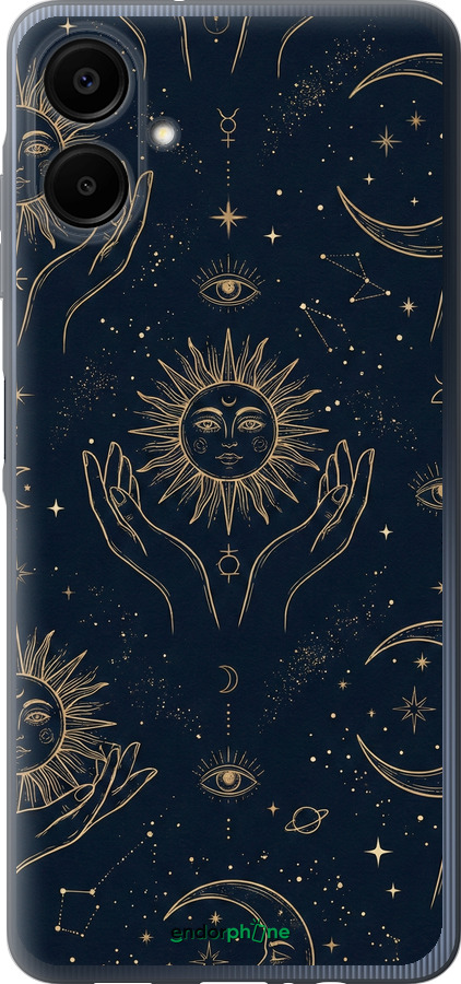 Силіконовий чехол Celestial Harmony: Sun & Moon Gold Mystic Pattern для Samsung Galaxy A06 4G - 6778u-3776 изображение 