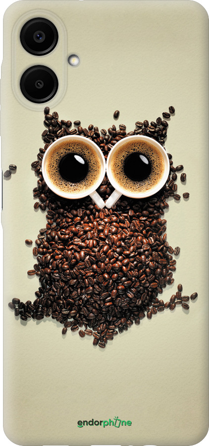 Силиконовый чехол Сова из кофе для Samsung Galaxy A06 4G - 777u-3776 изображение 
