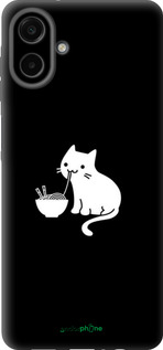 Силиконовый чехол С милым котом на черном фоне для Samsung galaxy a07 - 6528u-4059 изображение 