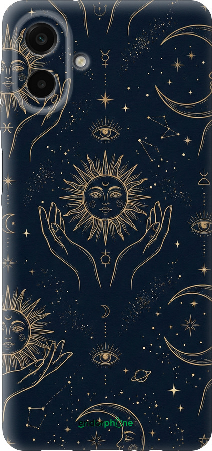 Силиконовый чехол Celestial Harmony: Sun & Moon Gold Mystic Pattern для Samsung galaxy a07 - 6778u-4059 изображение 