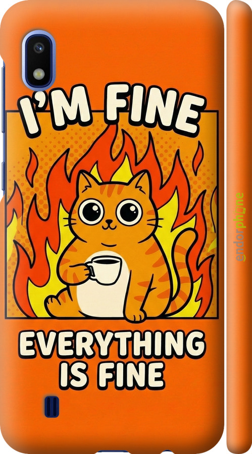 3D пластиковый матовый чехол Funny Cat для Samsung Galaxy A10 2019 A105F - 6786m-1671 изображение 