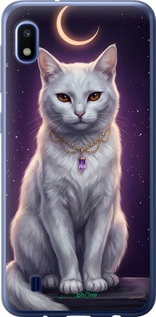 2D пластиковый чехол Mystic White Cat Gothic Dark Purple Gold для Samsung Galaxy A10 2019 A105F - 6805t-1671 изображение 
