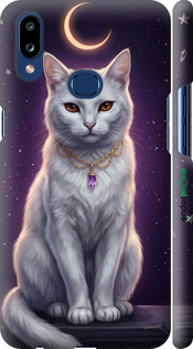 3D пластиковый матовый чехол Mystic White Cat Gothic Dark Purple Gold для Samsung Galaxy A10s A107F - 6805m-1776 изображение 