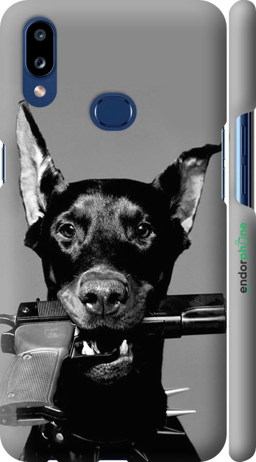 

Plástico mate 3D Capa "Doberman" para Samsung Galaxy A10s A107F, Cinzento