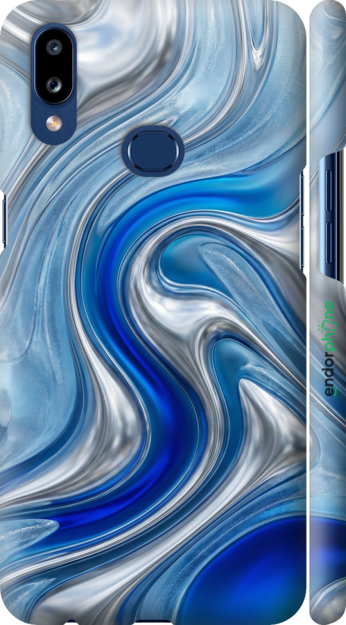 3D пластиковый матовый чехол Liquid Chrome для Samsung Galaxy A10s A107F - 6781m-1776 изображение 