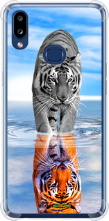 Силикон с усиленными углами чехол Тигр для Samsung Galaxy A10s A107F - 6016sp-1776 изображение 