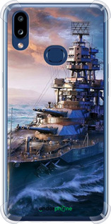 Силикон с усиленными углами чехол Военный корабль, world of tanks, wargaming для Samsung Galaxy A10s A107F - 6461sp-1776 изображение 