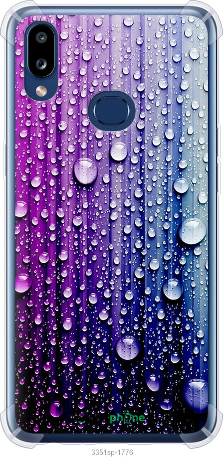 

Силіконовий протиударний с посиленими кутами чохол "Краплини води" для Samsung Galaxy A10s A107F, Синій