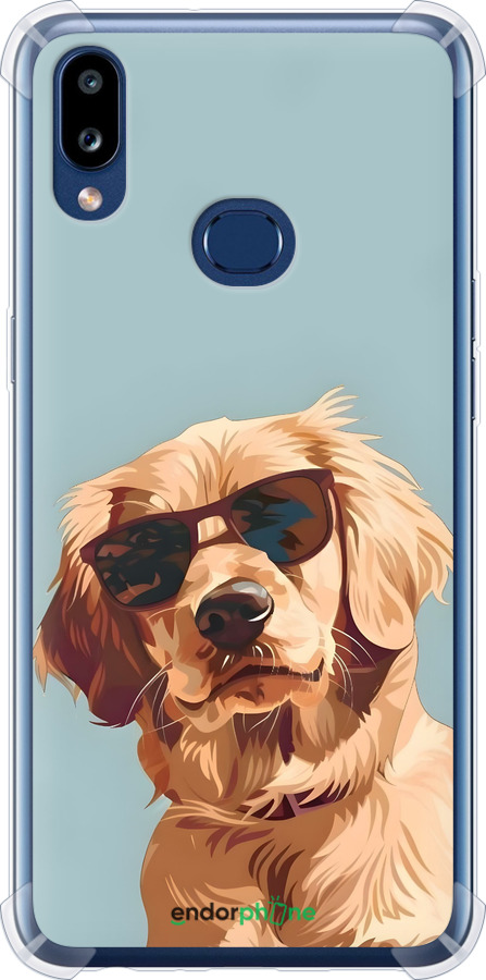Силикон с усиленными углами чехол Пес в очках для Samsung Galaxy A10s A107F - 6381sp-1776 изображение 