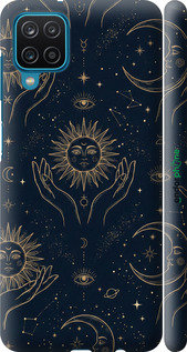 3D пластиковый матовый чехол Celestial Harmony: Sun & Moon Gold Mystic Pattern для Samsung Galaxy M12 M127F - 6778m-2360 изображение 