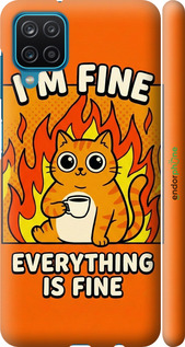 3D пластиковый матовый чехол Funny Cat для Samsung Galaxy A12 A125F - 6786m-2201 изображение 