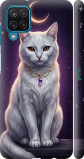 3D пластиковый матовый чехол Mystic White Cat Gothic Dark Purple Gold для Samsung Galaxy A12 A125F - 6805m-2201 изображение 