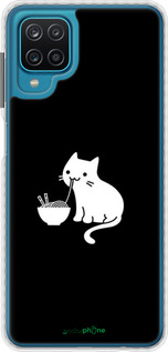 Чехол Bumper чехол С милым котом на черном фоне для Samsung Galaxy A12 A125F - 6528pc-2201 изображение 