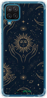 Силикон с усиленными углами чехол Celestial Harmony: Sun & Moon Gold Mystic Pattern для Samsung Galaxy M12 M127F - 6778sp-2360 изображение 