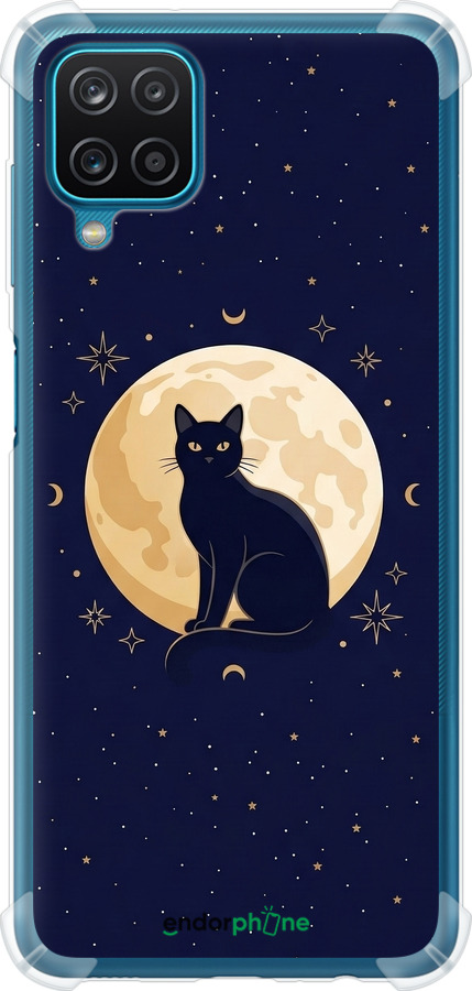 Силикон с усиленными углами чехол Cute Cat Celestial/Witchy для Samsung Galaxy A12 A125F - 6787sp-2201 изображение 