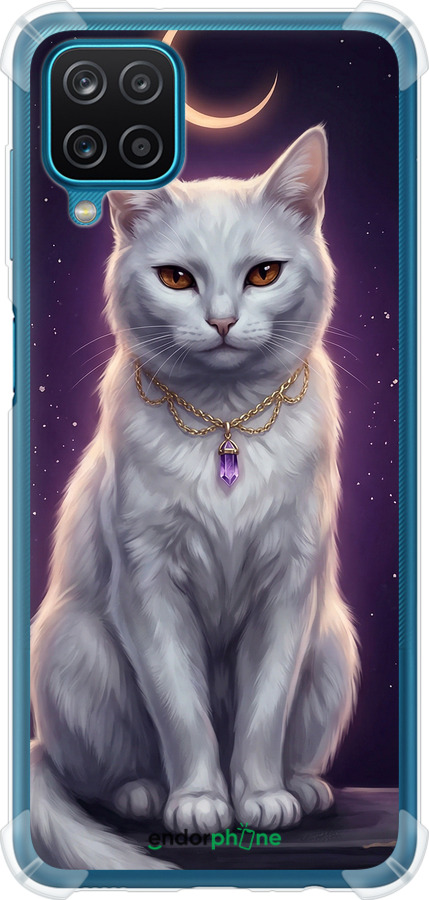 Силіконовий протиударний с посиленими кутами чехол Mystic White Cat Gothic Dark Purple Gold для Samsung Galaxy M12 M127F - 6805sp-2360 изображение 