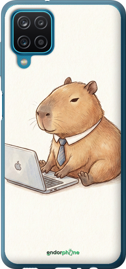 Силиконовый чехол Funny Capybara CEO Working для Samsung Galaxy A12 A125F - 6777u-2201 изображение 