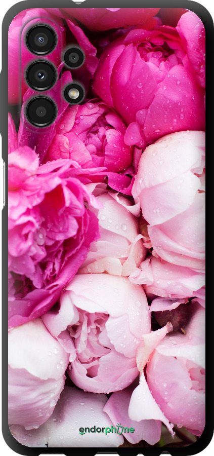 

Coque du TPU noir "Pivoines roses" pour Samsung Galaxy A13 A135F, Rose