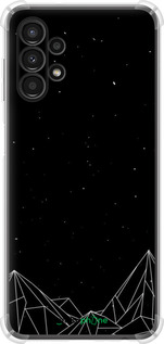 Силикон с усиленными углами чехол Черно белые абстрактные горы для Samsung Galaxy A13 A135F - 6437sp-2498 изображение 