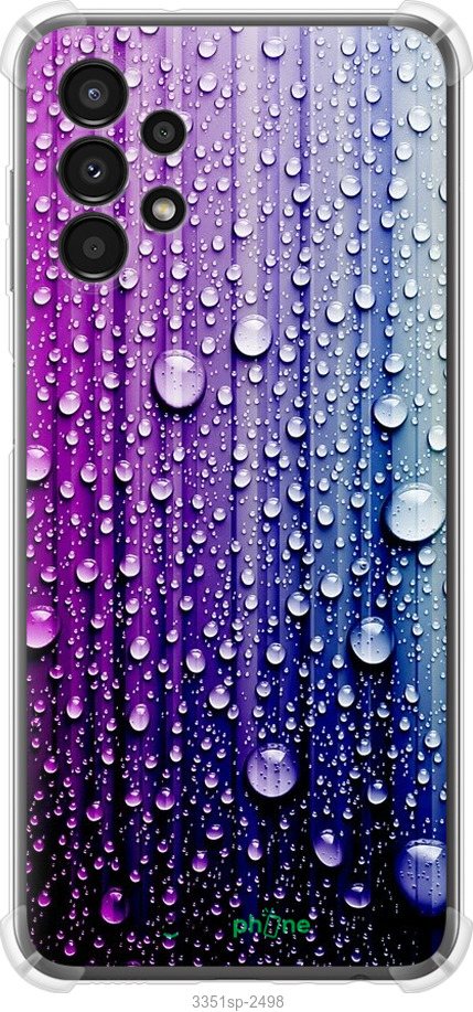 

Силіконовий протиударний с посиленими кутами чохол "Краплини води" для Samsung Galaxy A13 A135F, Синій