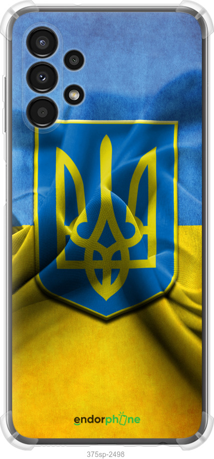 

Силіконовий протиударний с посиленими кутами чохол "Прапор та герб України" для Samsung Galaxy A13 A135F, Блакитний