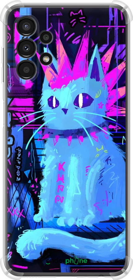 Силикон с усиленными углами чехол Кот панк для Samsung Galaxy A13 A135F - 6311sp-2498 изображение 