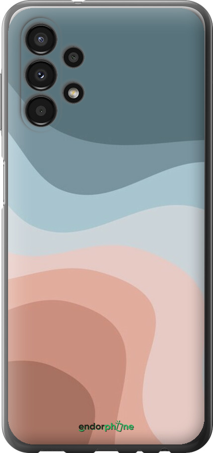 Силиконовый чехол С синими и розовыми волнами в стиле ретро для Samsung Galaxy A13 A135F - 6532u-2498 изображение 