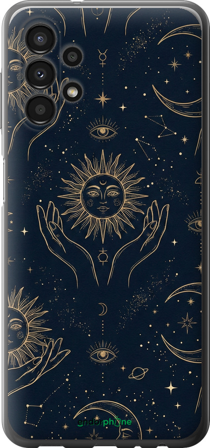 Силіконовий чехол Celestial Harmony: Sun & Moon Gold Mystic Pattern для Samsung Galaxy A13 A135F - 6778u-2498 изображение 