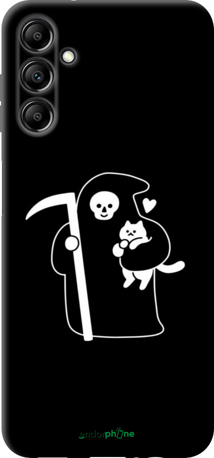 TPU чехол Минималистичный арт: смерть и кошка для Samsung Galaxy A14 A145F - 6529b-2937 изображение 