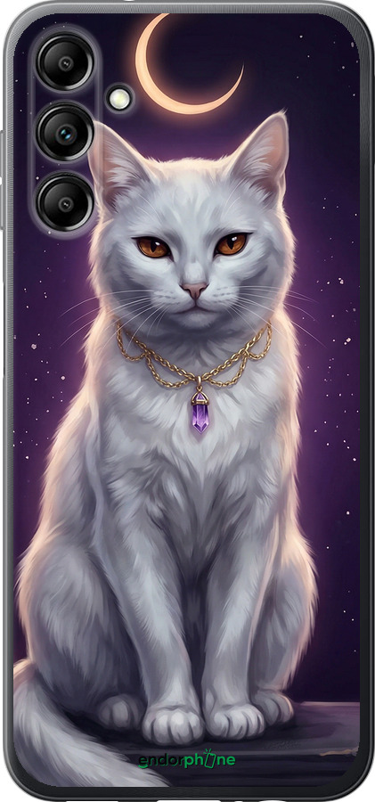 Силіконовий чехол Mystic White Cat Gothic Dark Purple Gold для Samsung Galaxy A14 A145F - 6805u-2937 изображение 