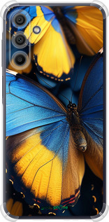 Силикон с усиленными углами чехол Желто-голубые бабочки для Samsung Galaxy A15 - 6046sp-3357 изображение 