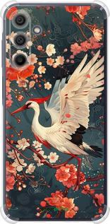 Силикон с усиленными углами чехол Сакура и аист для Samsung Galaxy A15 - 6108sp-3357 изображение 