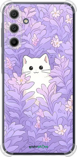 Силикон с усиленными углами чехол Котик в цветах для Samsung Galaxy A15 - 6390sp-3357 изображение 